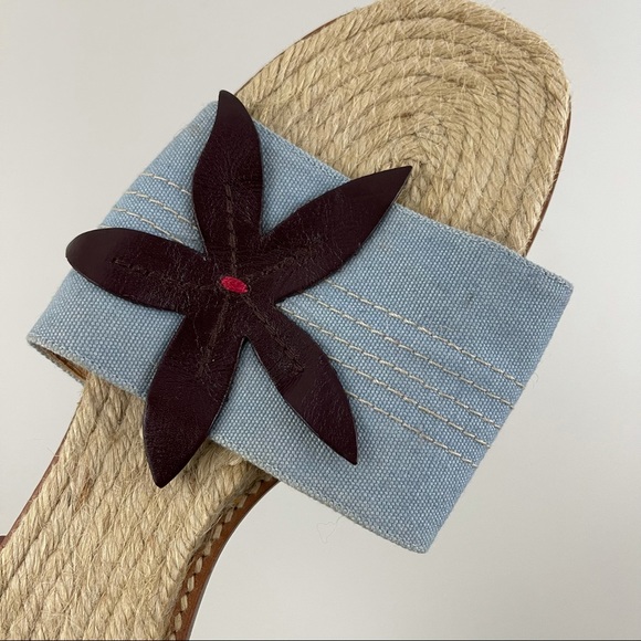 KATE SPADE Brown Flower Accent Espadrille Sandal Slides - Picture 8 of 10